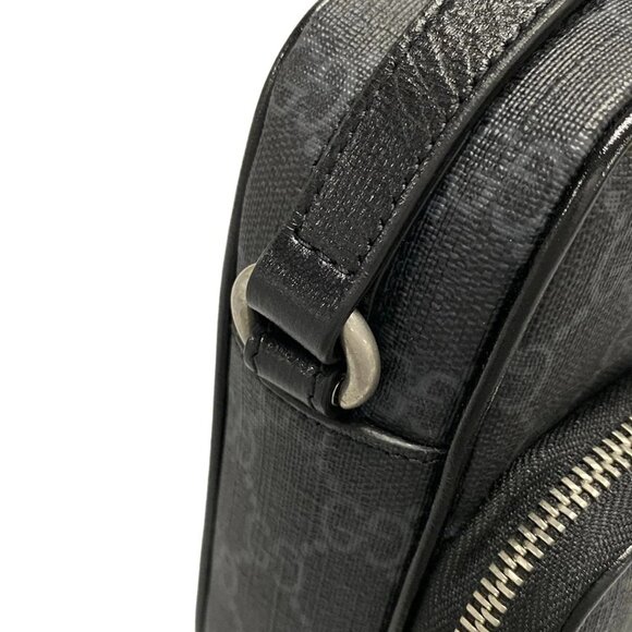 Auth GUCCI GG Supreme, Interlocking G 672952 Black Gray PVC Leather - - Picture 7 of 16